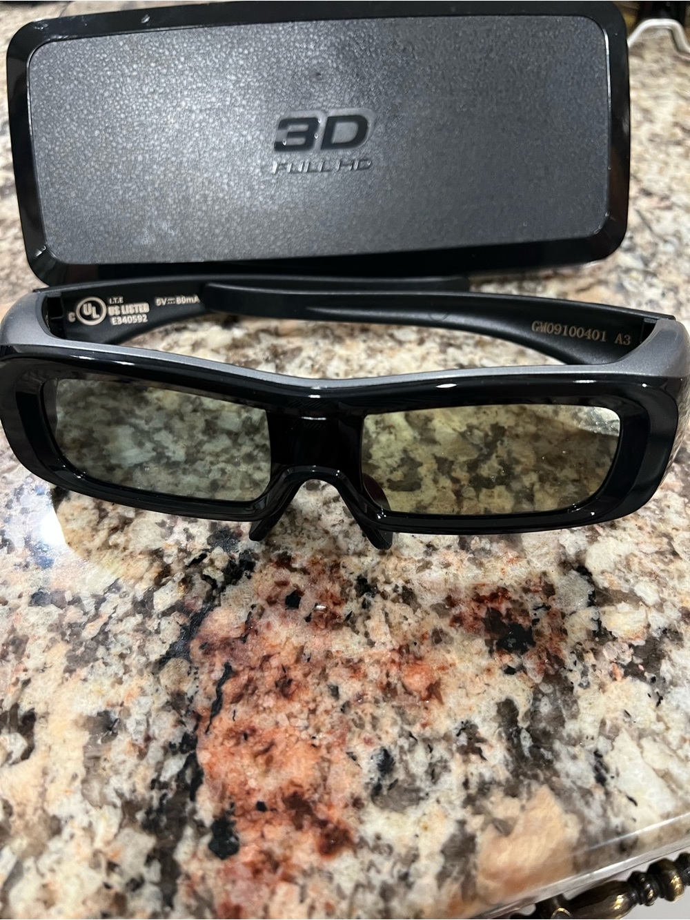 3D Active Shutter Glasses - Black